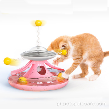 Novo design interativo de brinquedos para gatos, disco de arranhar para animais de estimação